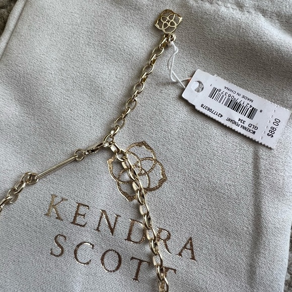 NWT Kendra Scott McKenna Pendant Gold Turquoise - Picture 3 of 7